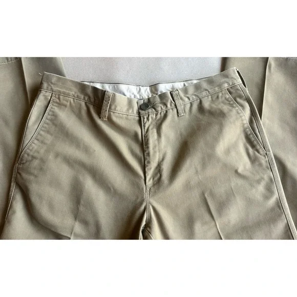 Life Made Simple Khaki Pants 36x32 Mens Tan Beige Chino Cotton Poly Blend Chinos - Picture 4 of 6